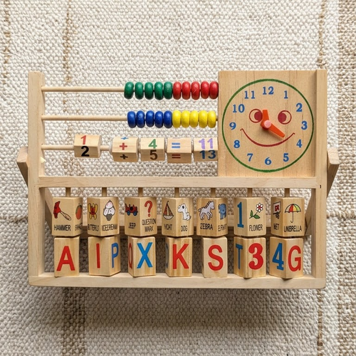 5-in-1 Wooden Activity Learning Frame – Montessori Multi-Skill Center