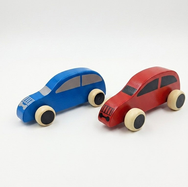 Wooden City Hatchback Cars – Set of 2 Toddler Push Vehicles