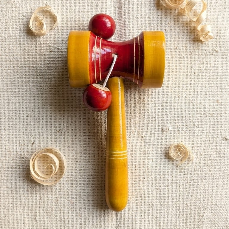 Wooden Damru Rattle Drum – Traditional Folk Percussion Shaker