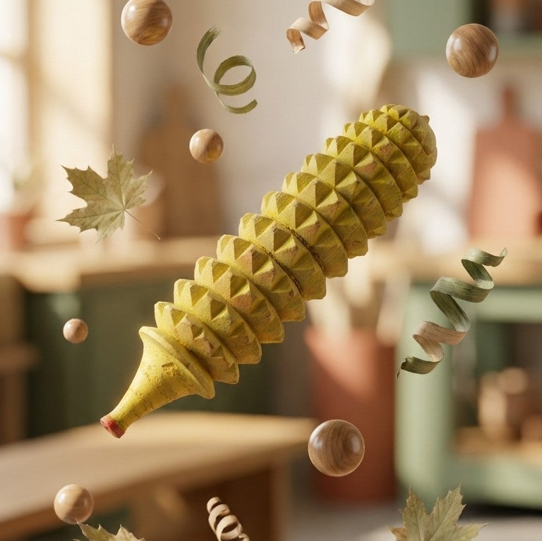 Wooden Karela Acupressure Hand Roller – Traditional Palm Grip Massager