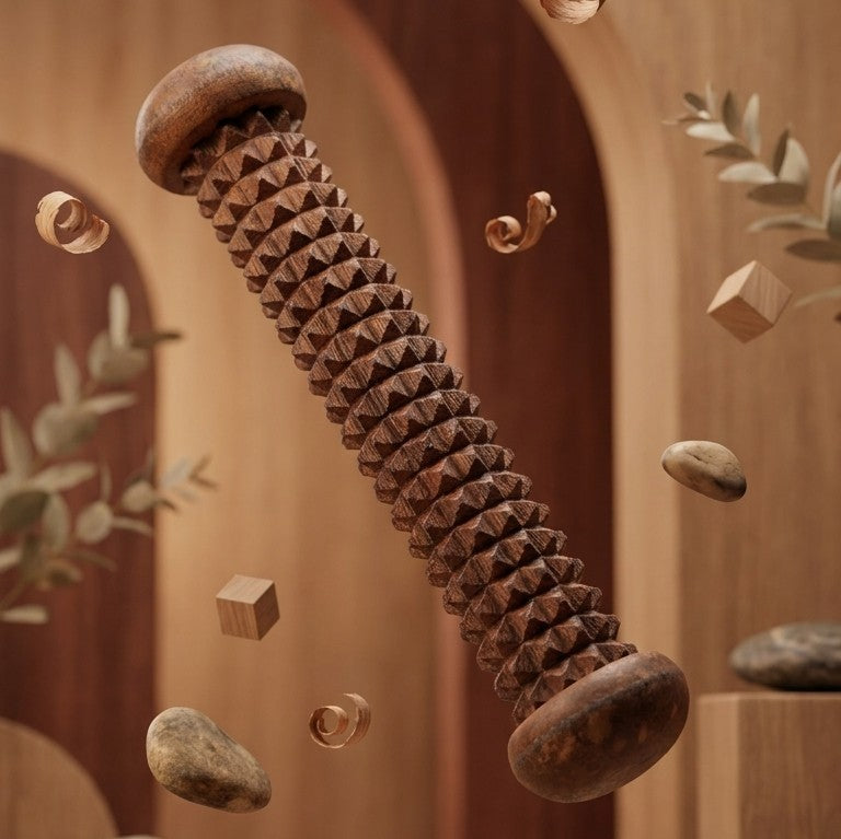 Wooden Acupressure Foot Massage Roller – Ergonomic Reflexology Tool