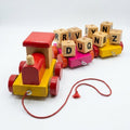 Handcrafted Wooden Alphabet Pull-Along Train Set – 3 Wagons