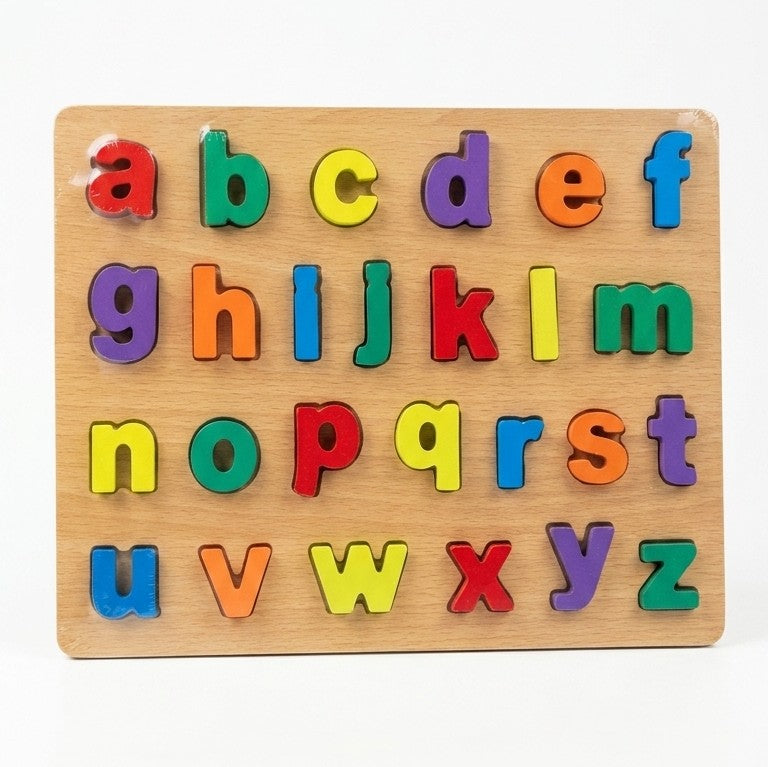 Wooden Alphabet Inset Puzzle Board – Montessori A-Z Letter Board