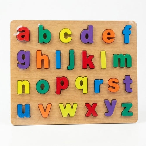 Wooden Alphabet Inset Puzzle Board – Montessori A-Z Letter Board