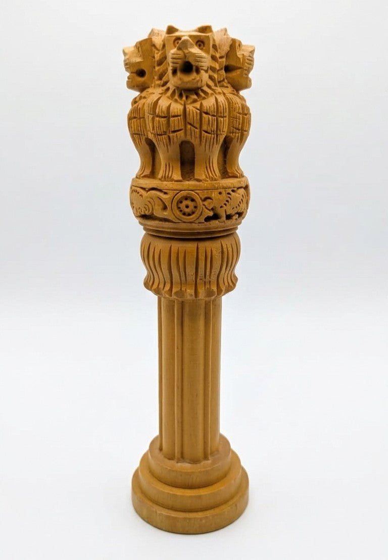 Wooden Kadamba Ashoka Pillar (Large) – Official Emblem Monument