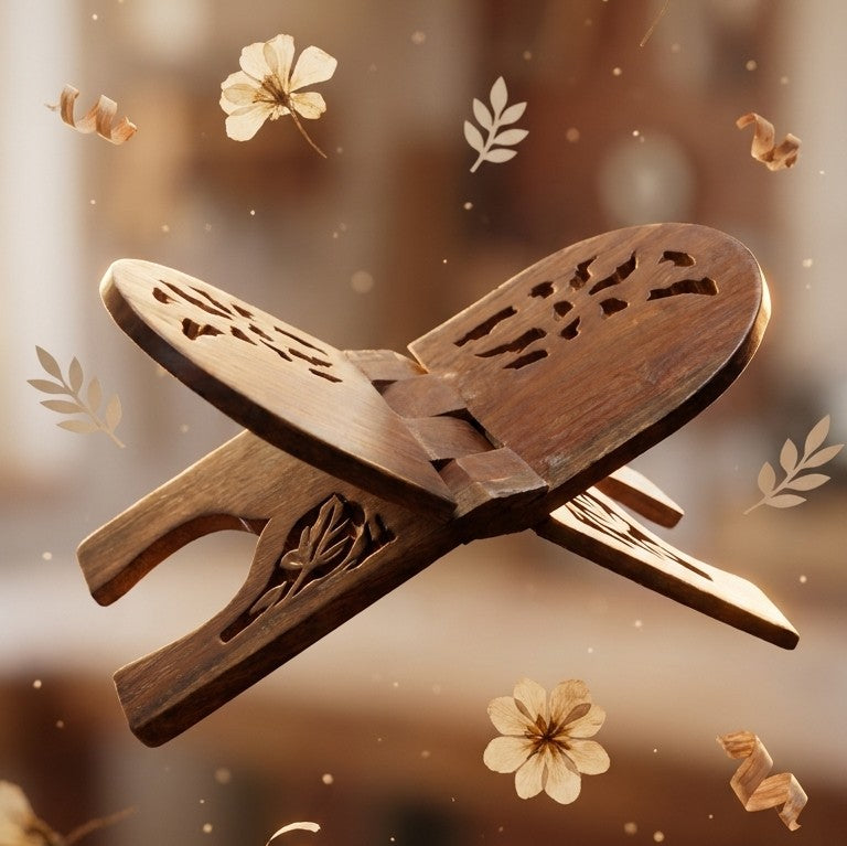 Wooden Foldable Holy Book Stand (Rehal) – Hand-Carved Prayer Rest