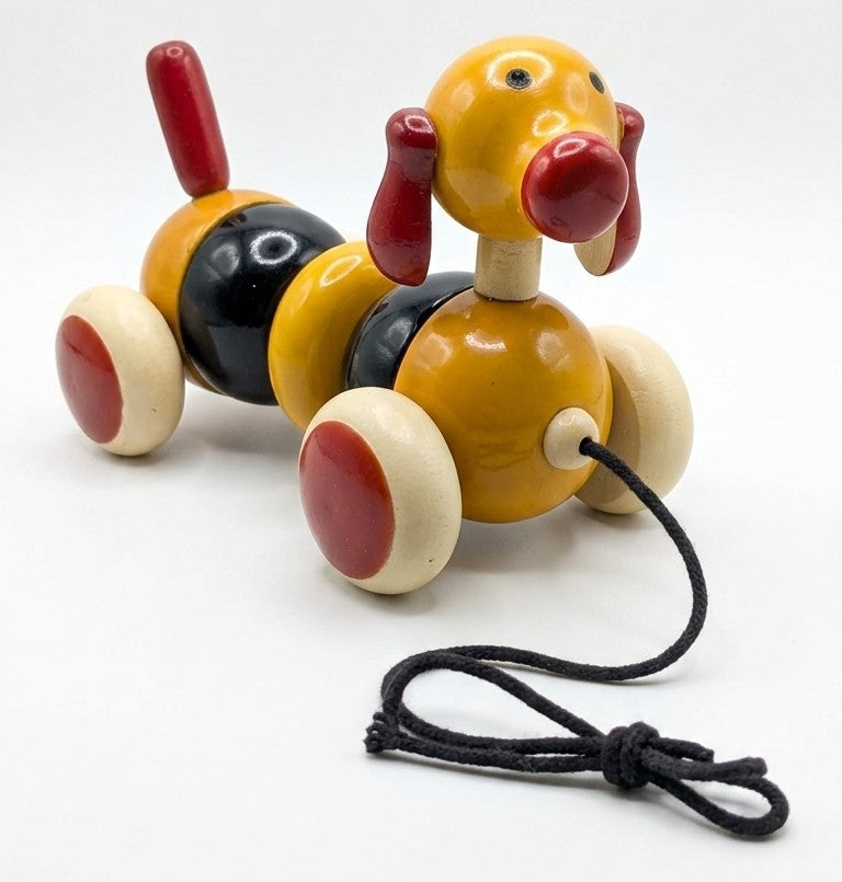 Wooden Bovow Pull-Along Dog – Flexible Wiggly Puppy Toy