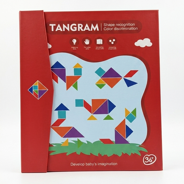 Magnetic Tangram Puzzle Book – Portable Montessori Brain Teaser Game