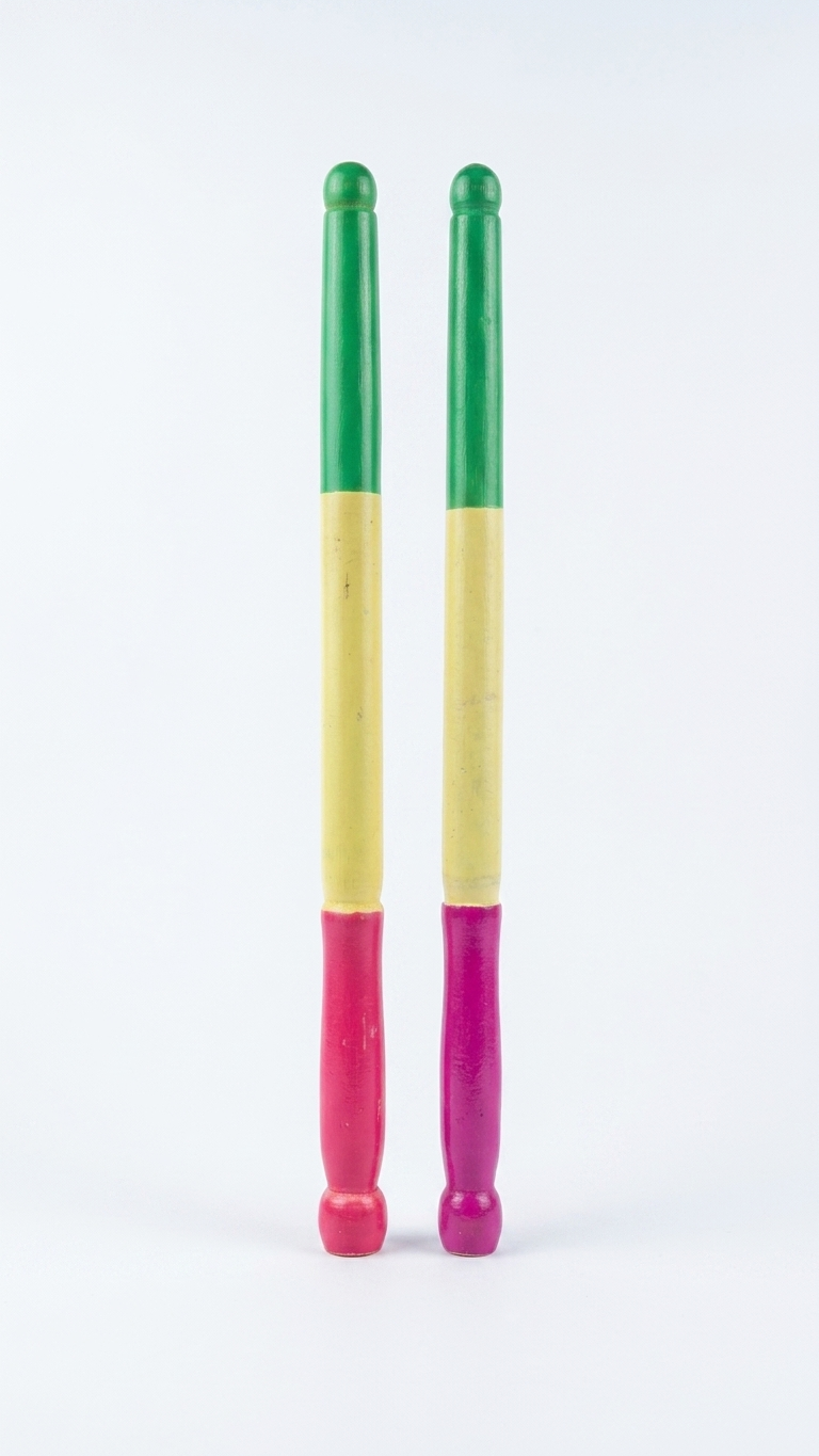 Wooden Dandiya Sticks – Hand-Painted Folk Dance Rhythm Pair