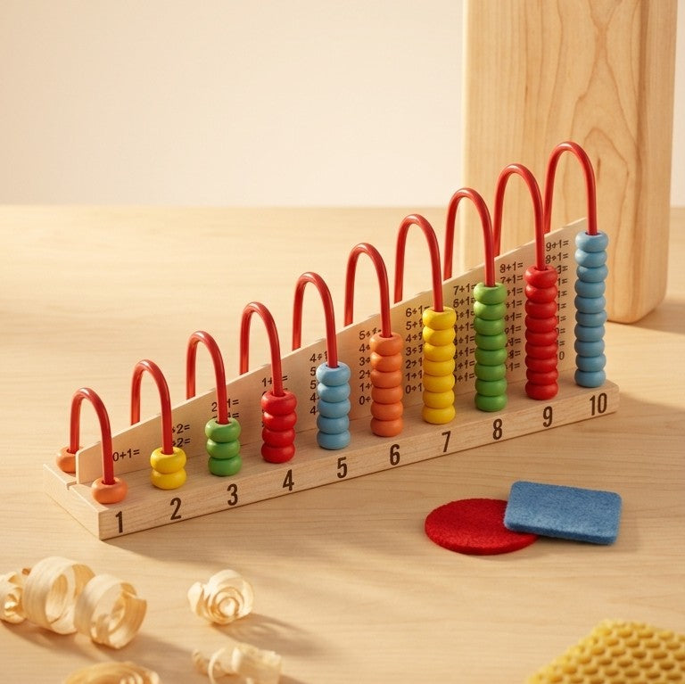 Wooden Double-Sided Math Abacus – Montessori Counting Frame
