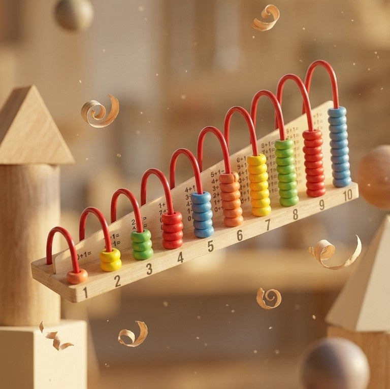 Wooden Double-Sided Math Abacus – Montessori Counting Frame