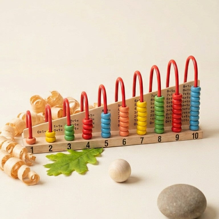 Wooden Double-Sided Math Abacus – Montessori Counting Frame
