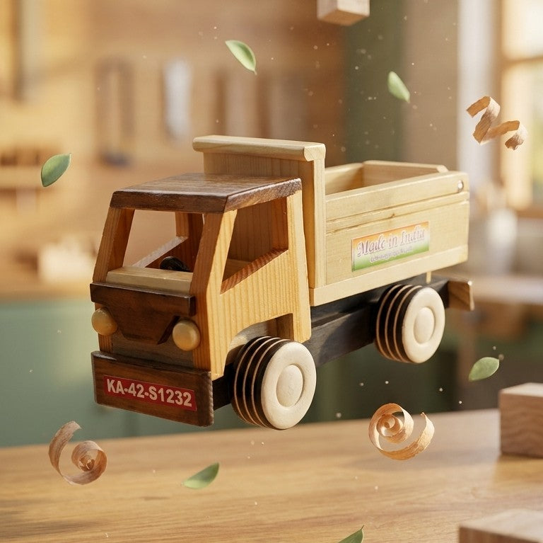 Wooden Tilting Tipper Dumper Truck – Functional Construction Toy