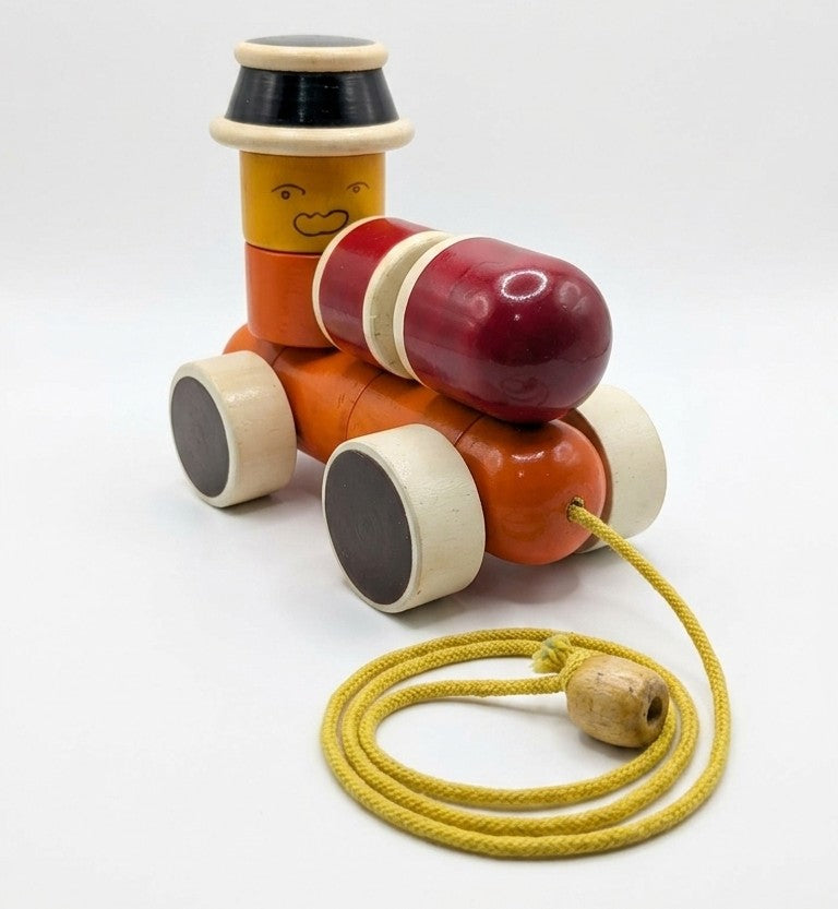 Wooden Steam Engine Stacker – Pull-Along Locomotive Toy