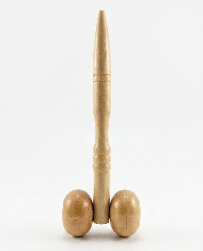 Wooden Facial & Neck Massager Roller – 2-in-1 Acupressure Probe