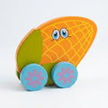Wooden Corn-on-Wheels Push Car – Sensory Fruit Vehicle Toy