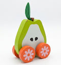 Wooden Pear-on-Wheels Push Car – Sensory Fruit Vehicle Toy