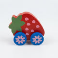 Wooden Strawberry-on-Wheels Push Car – Sensory Fruit Toy