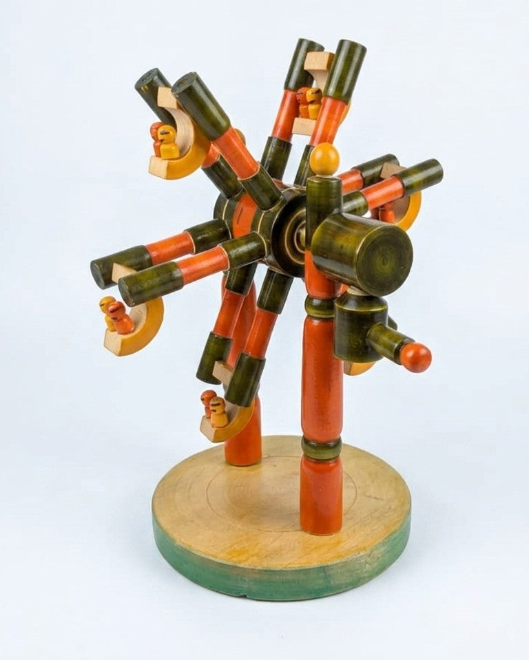 Wooden Rotating Giant Wheel – Traditional Mela Mechanical Decor