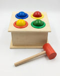 Wooden Hammer Ball Toy – Montessori Pounding Bench for Toddlers