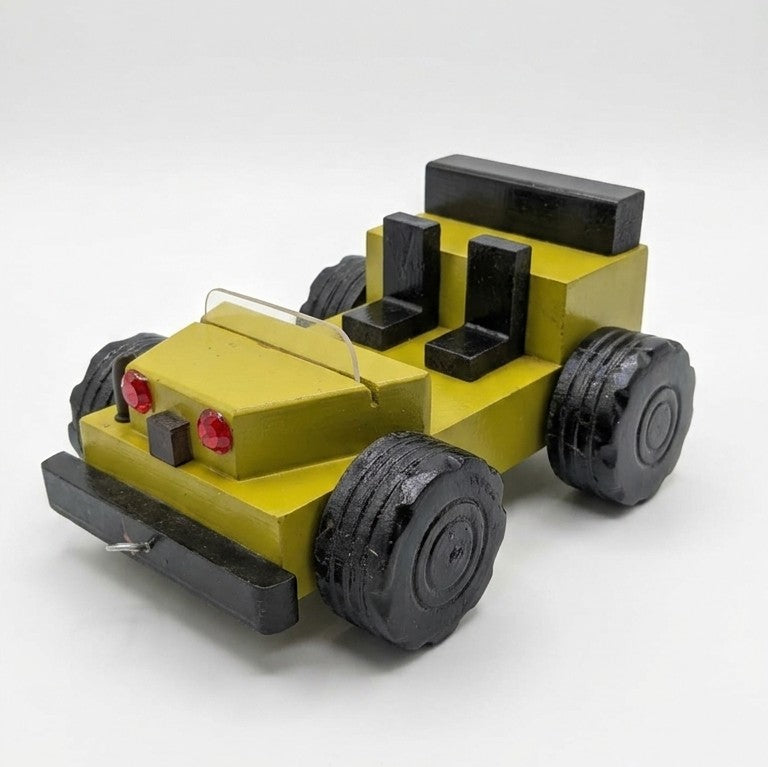 Wooden Off-Road Safari Jeep (Yellow) – Rugged Toy Vehicle
