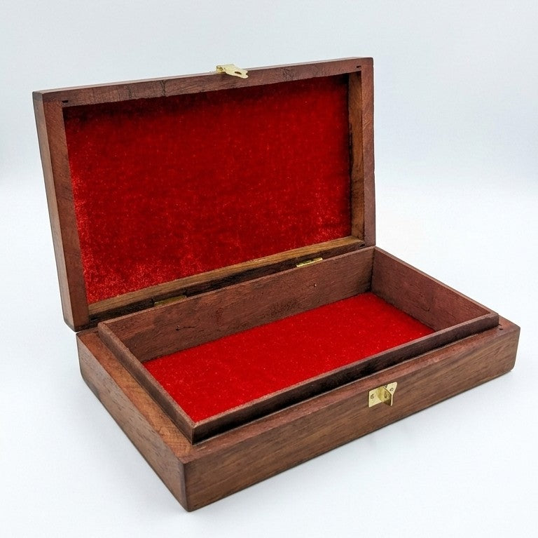 Wooden Carved Heirloom Jewelry Box (Large) – Velvet Lined Storage Chest