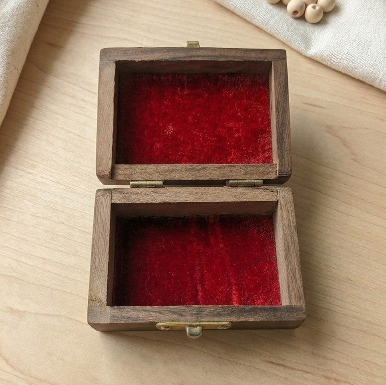 Wooden Keepsake Jewelry Box (Small) – Velvet Lined Trinket Chest