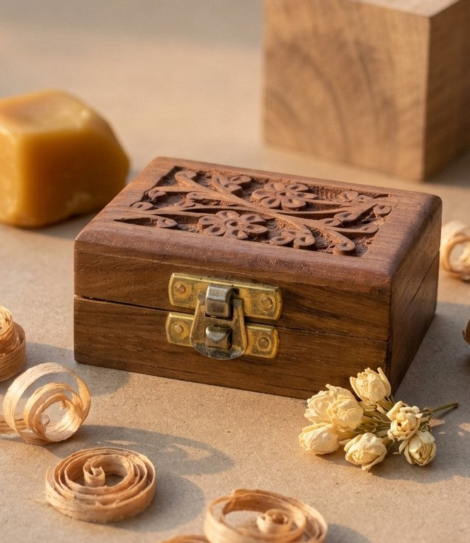 Wooden Keepsake Jewelry Box (Small) – Velvet Lined Trinket Chest