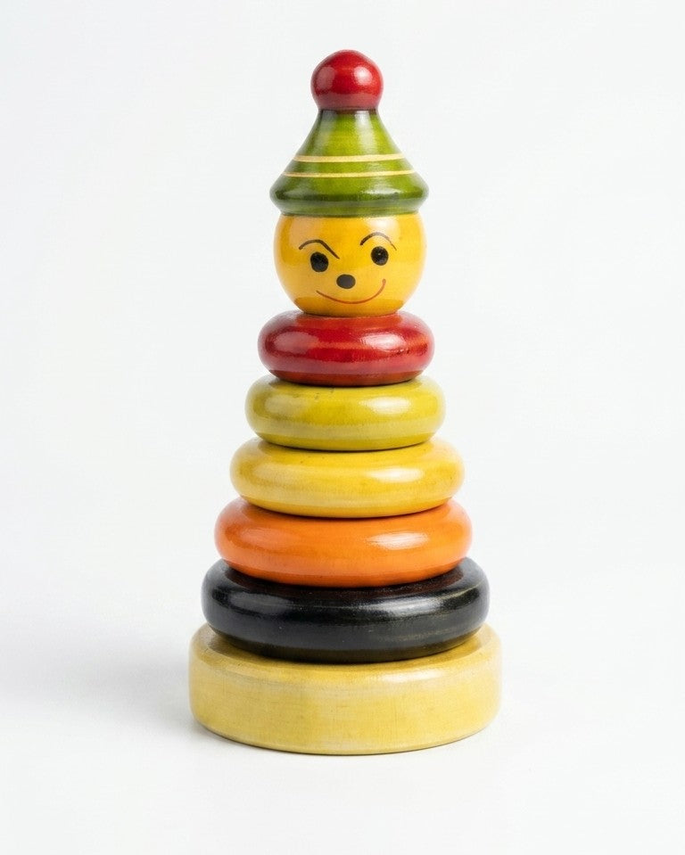 Wooden Jolly Joker Ring Stacker – Traditional Toddler Sorting Toy