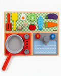 Wooden Kitchen Play Set – Pretend Cooking & Food Puzzle Toy