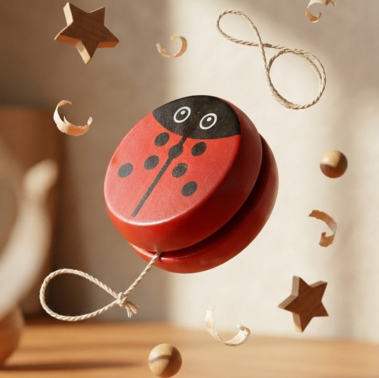 Wooden Ladybug Yo-Yo – Handcrafted Classical Dexterity Toy