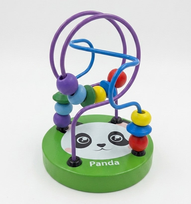 Wooden Panda Bead Maze – Montessori Wire Roller Coaster Activity Toy