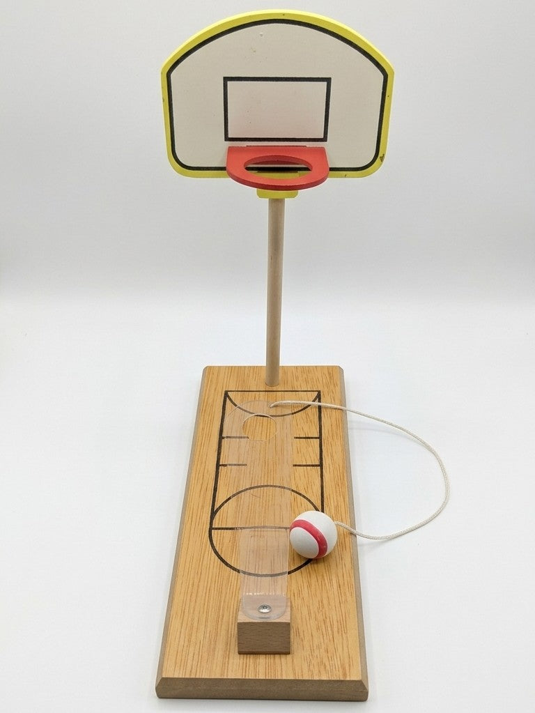Wooden Mini Desktop Basketball Game – Portable Spring Hoop Toy