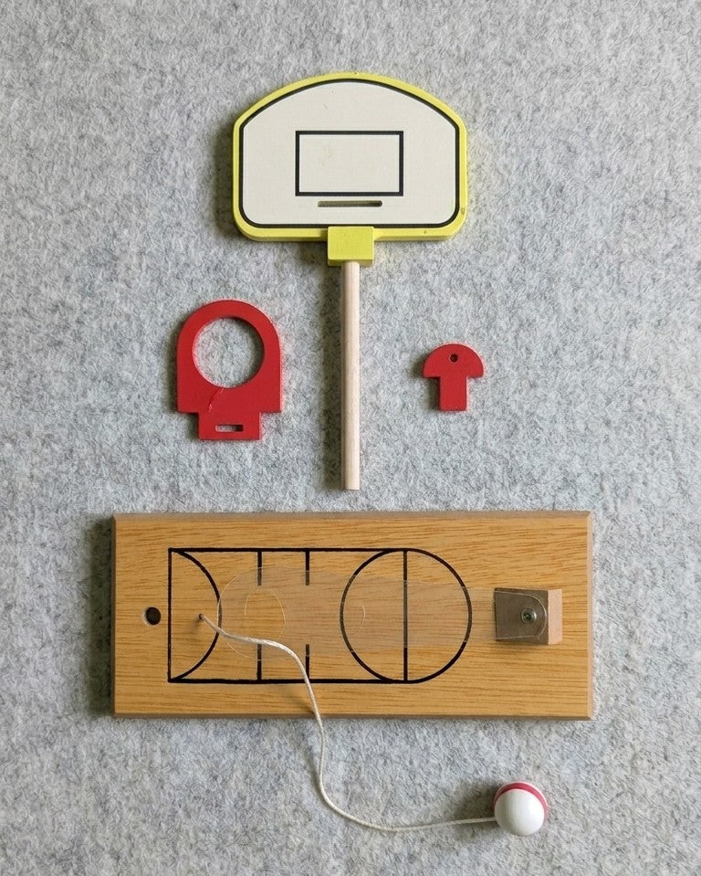 Wooden Mini Desktop Basketball Game – Portable Spring Hoop Toy