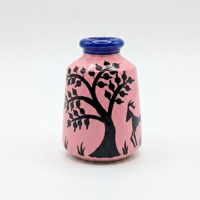Wooden Miniature Bud Vase (Maroon) – Handcrafted Ethnic Table Pot