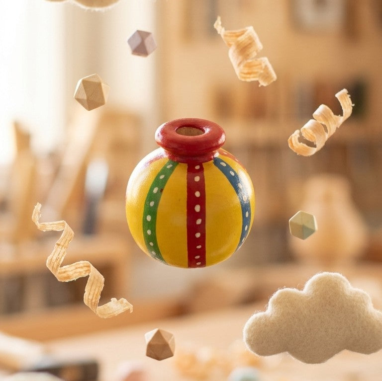 Wooden Fluted Miniature Bud Vase – Hand-Turned Festive Table Pot