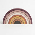 Wooden Boho Rainbow Stacker – 7-Piece Earth Tone Nesting Blocks