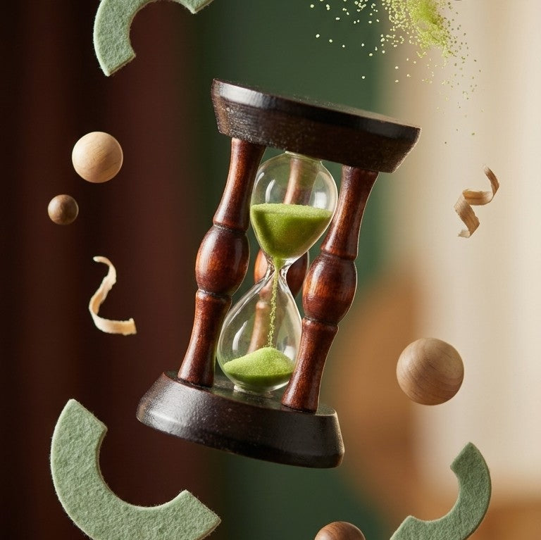 Miniature Wooden Sand Hourglass Timer – Compact Desktop Sand Clock