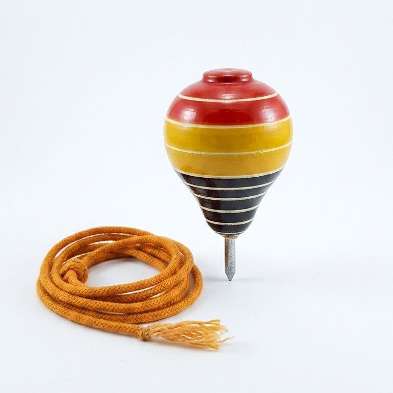 Wooden Precision Metal-Tip Spinning Top – Traditional Indian Lattu