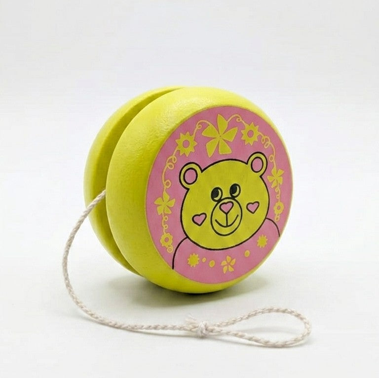 Wooden Teddy Bear Yo-Yo – Handcrafted Classical Dexterity Toy