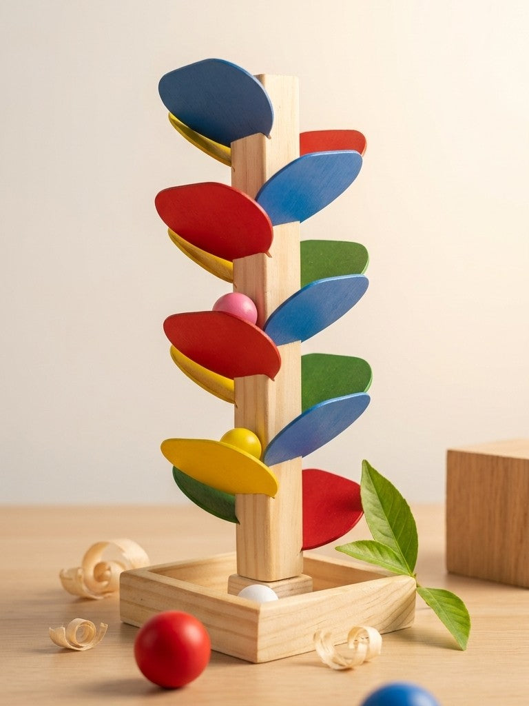 Wooden Tree Marble Ball Run Track – Cascading Musical Marble Game