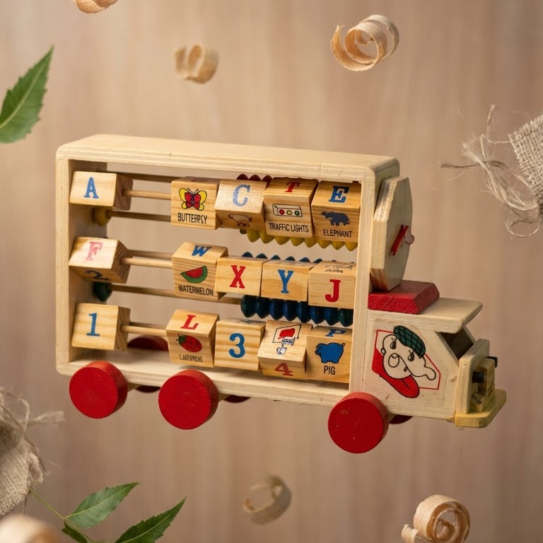 Wooden Push-and-Pull Learning Truck – Montessori Cargo Vehicle