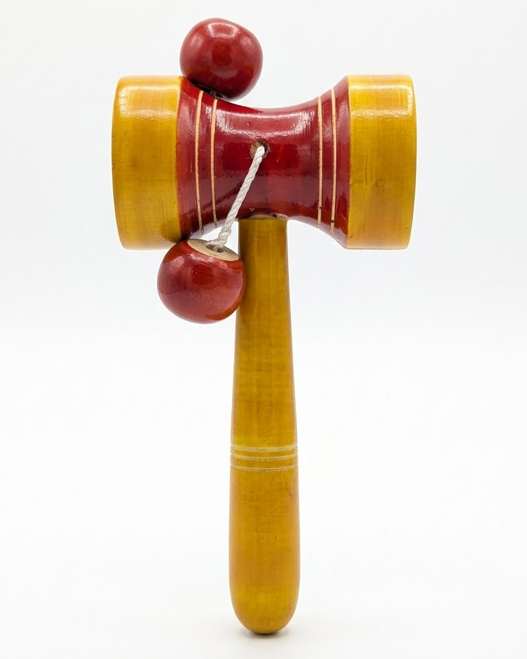 Wooden Damru Rattle Drum – Traditional Folk Percussion Shaker